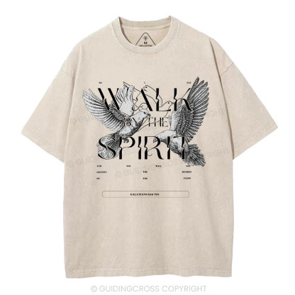 Walk With The Spirit Christian Washed T-Shirt