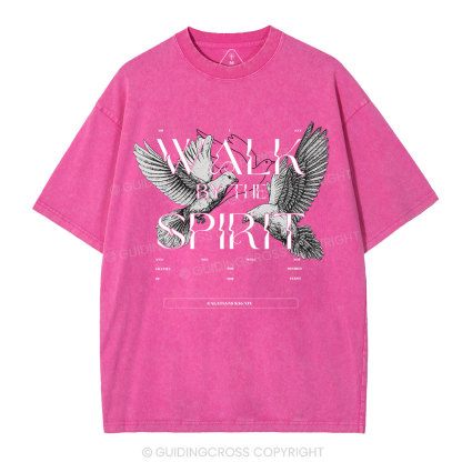 Walk With The Spirit Christian Washed T-Shirt