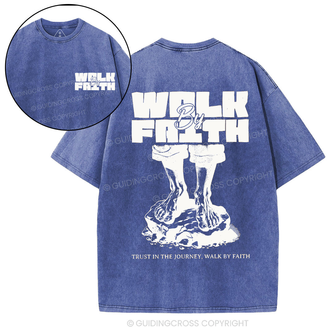 Walk by Faith Christian Washed T-Shirt