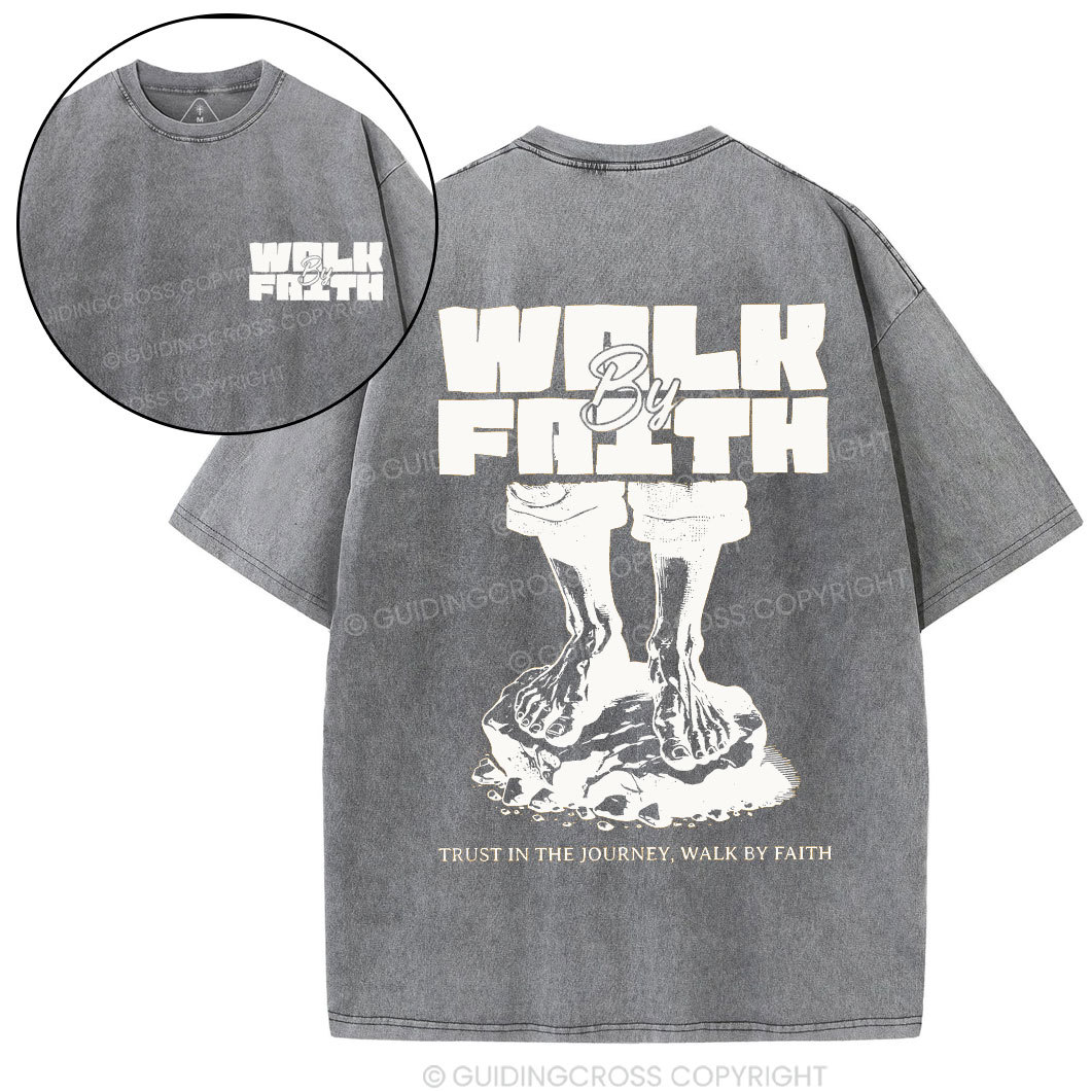 Walk by Faith Christian Washed T-Shirt