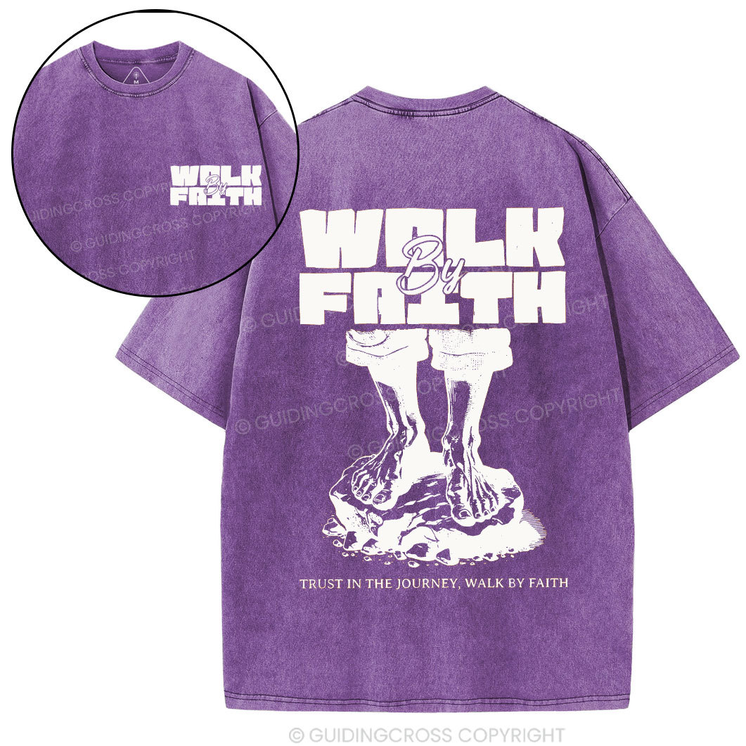 Walk by Faith Christian Washed T-Shirt