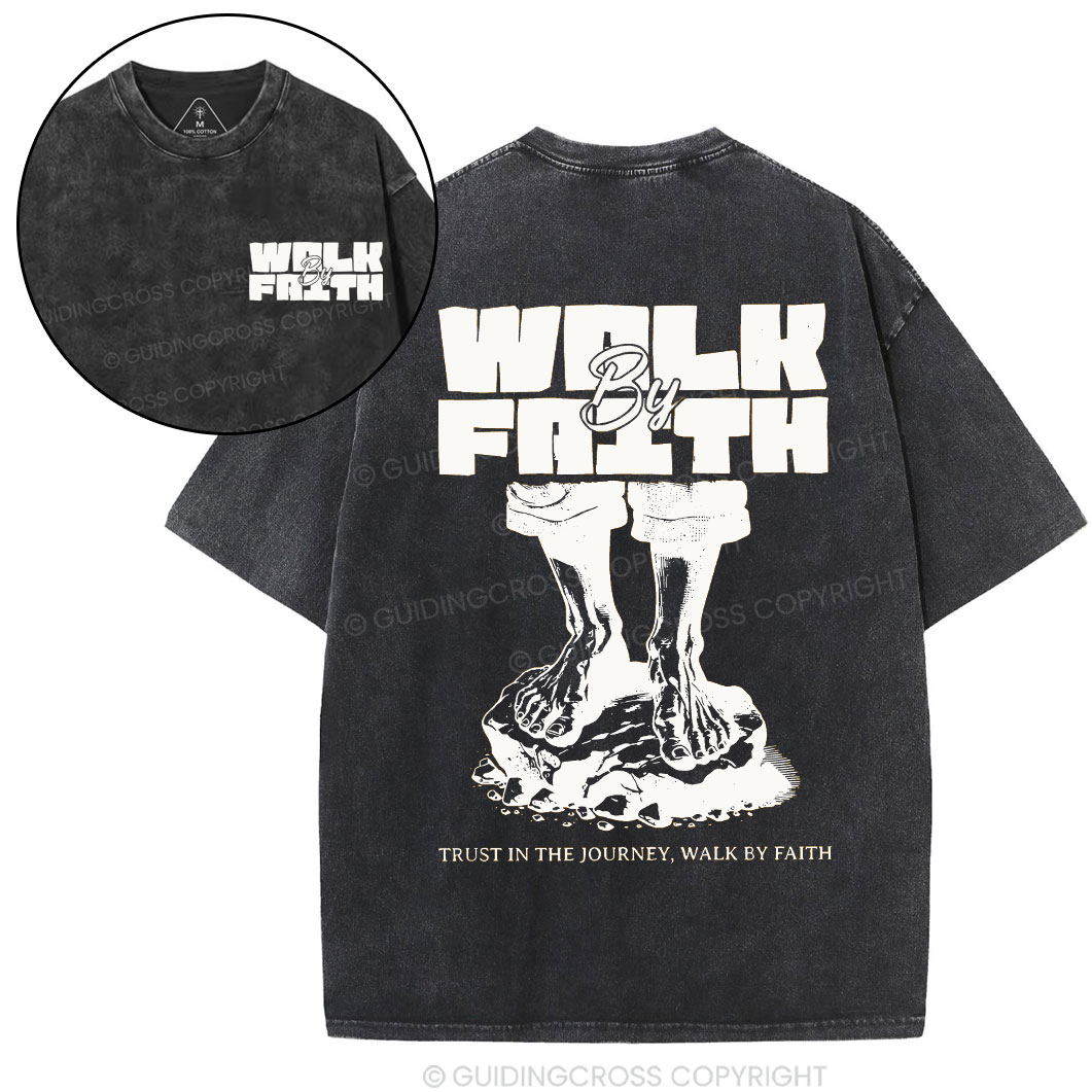 Walk by Faith Christian Washed T-Shirt