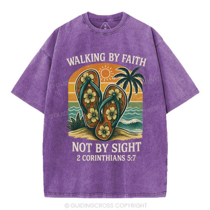 Walking By Faith Christian Washed T-Shirt