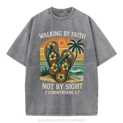 Walking By Faith Christian Washed T-Shirt