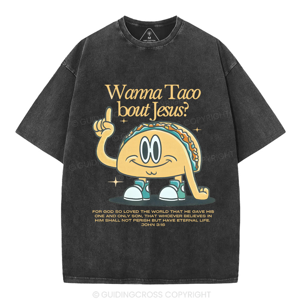 Wama Taco BOUT jesus Chrsitian Washed T-Shirt