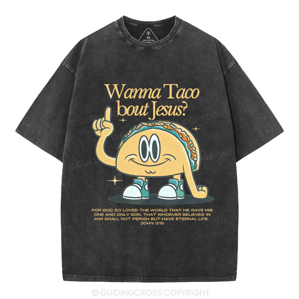 Wama Taco BOUT jesus Chrsitian Washed T-Shirt