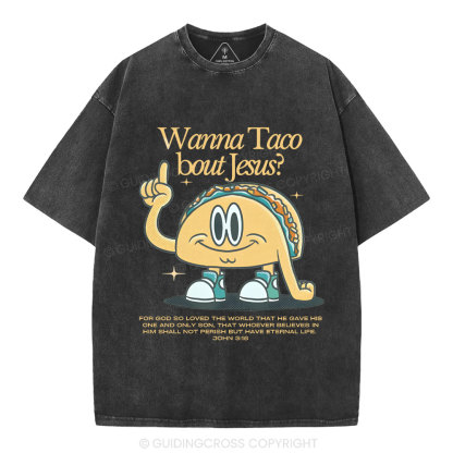 Wama Taco BOUT jesus Chrsitian Washed T-Shirt