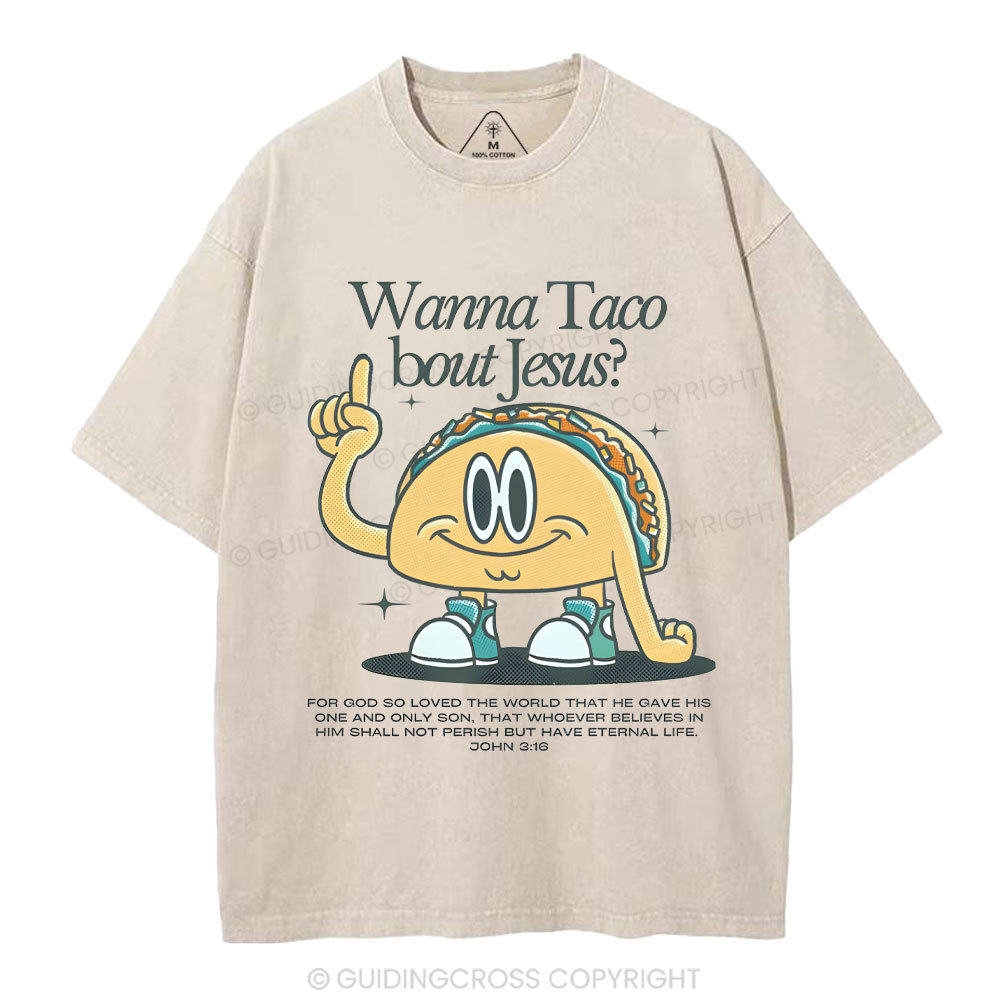 Wama Taco BOUT jesus Chrsitian Washed T-Shirt