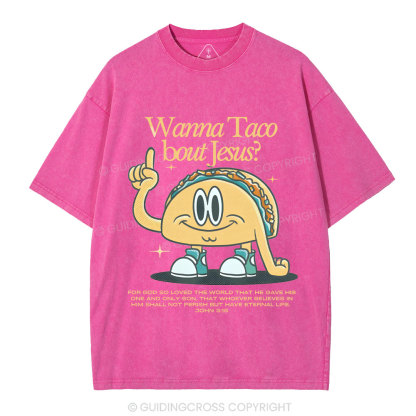 Wama Taco BOUT jesus Chrsitian Washed T-Shirt