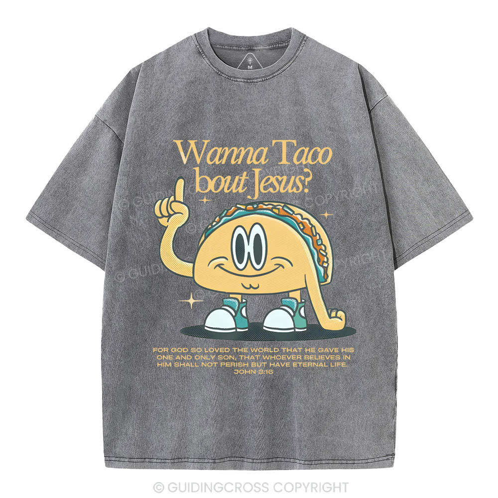 Wama Taco BOUT jesus Chrsitian Washed T-Shirt