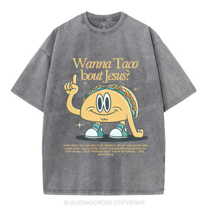 Wama Taco BOUT jesus Chrsitian Washed T-Shirt