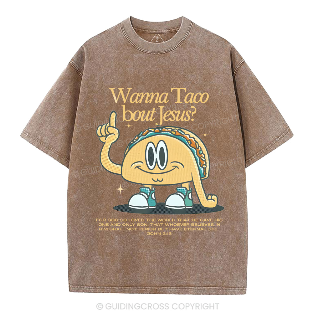 Wama Taco BOUT jesus Chrsitian Washed T-Shirt