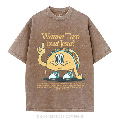 Wama Taco BOUT jesus Chrsitian Washed T-Shirt