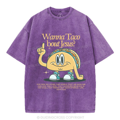 Wama Taco BOUT jesus Chrsitian Washed T-Shirt