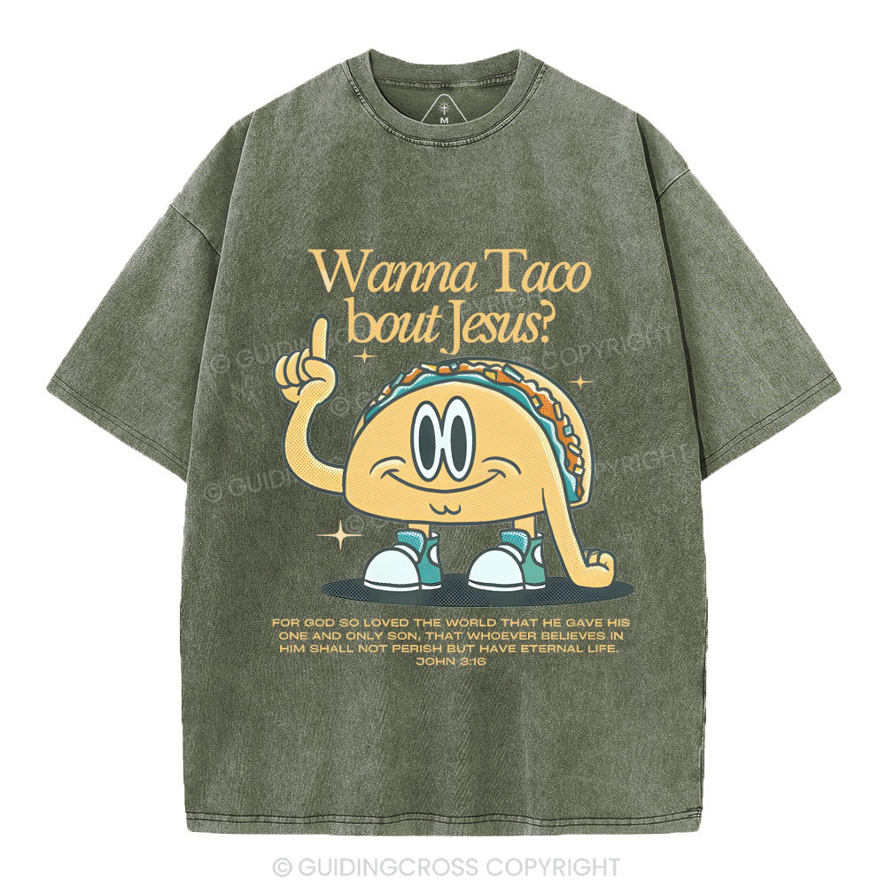 Wama Taco BOUT jesus Chrsitian Washed T-Shirt