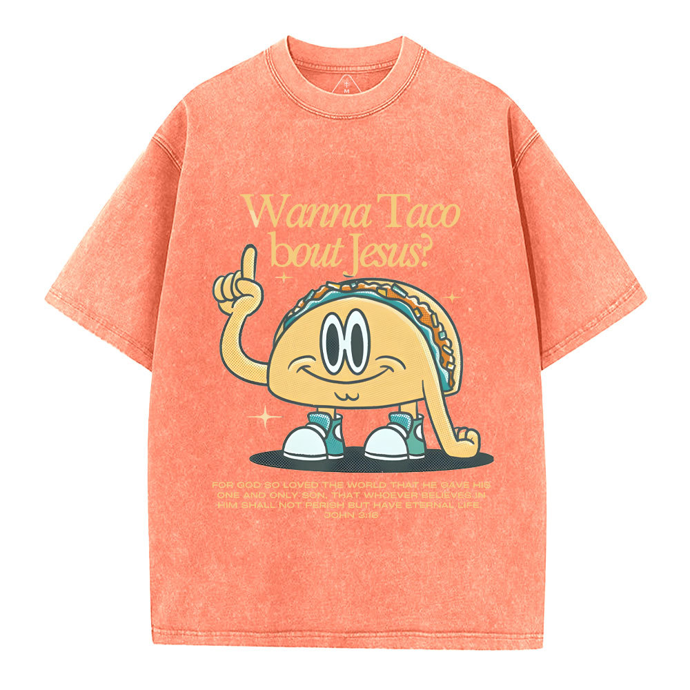 Wama Taco BOUT jesus Chrsitian Washed T-Shirt