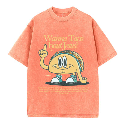 Wama Taco BOUT jesus Chrsitian Washed T-Shirt