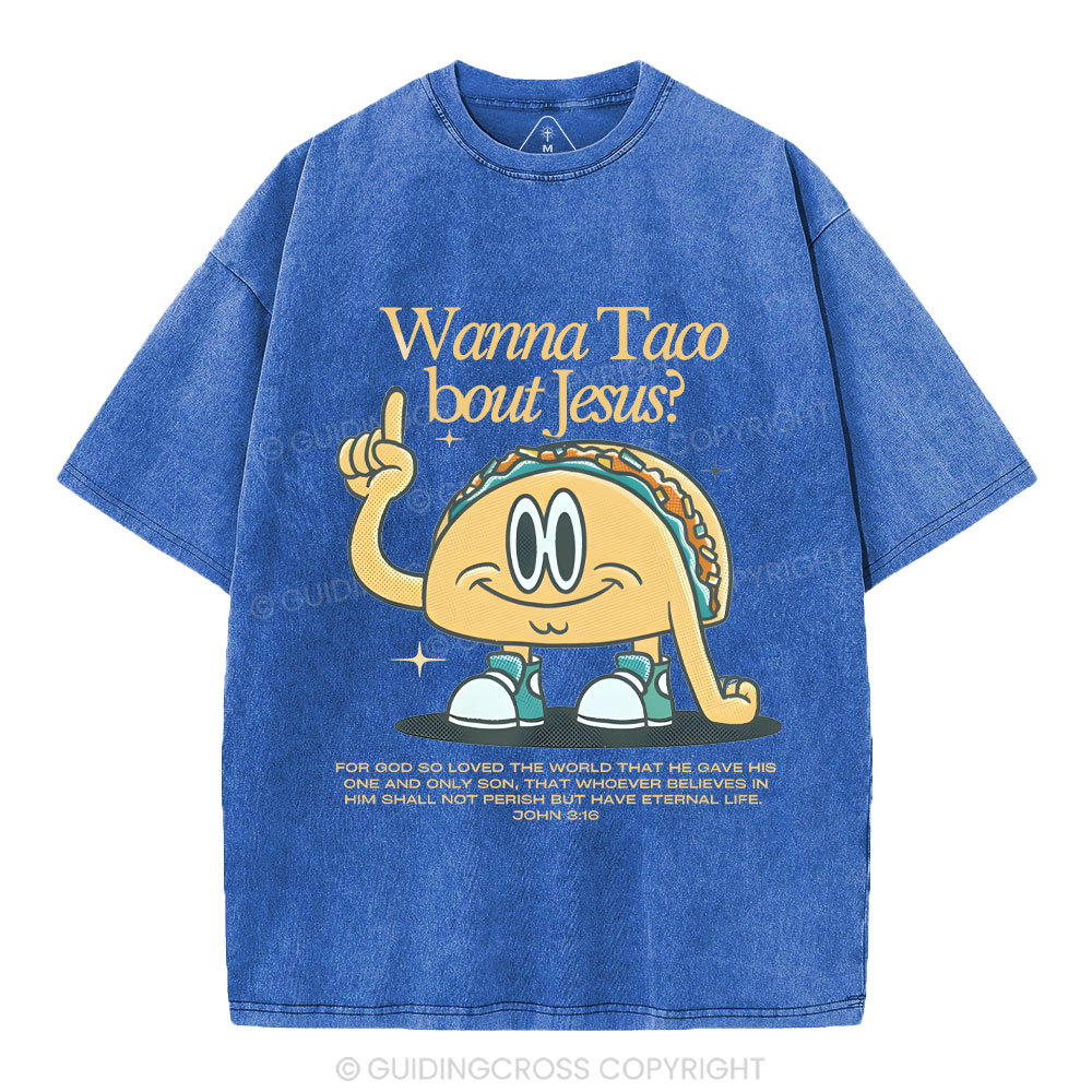 Wama Taco BOUT jesus Chrsitian Washed T-Shirt