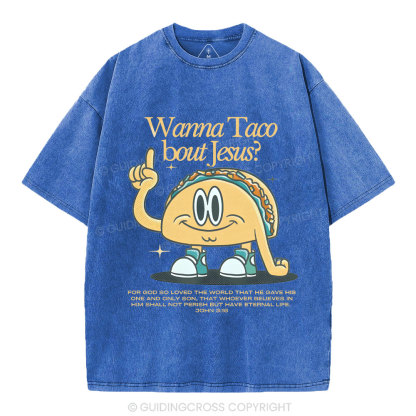 Wama Taco BOUT jesus Chrsitian Washed T-Shirt