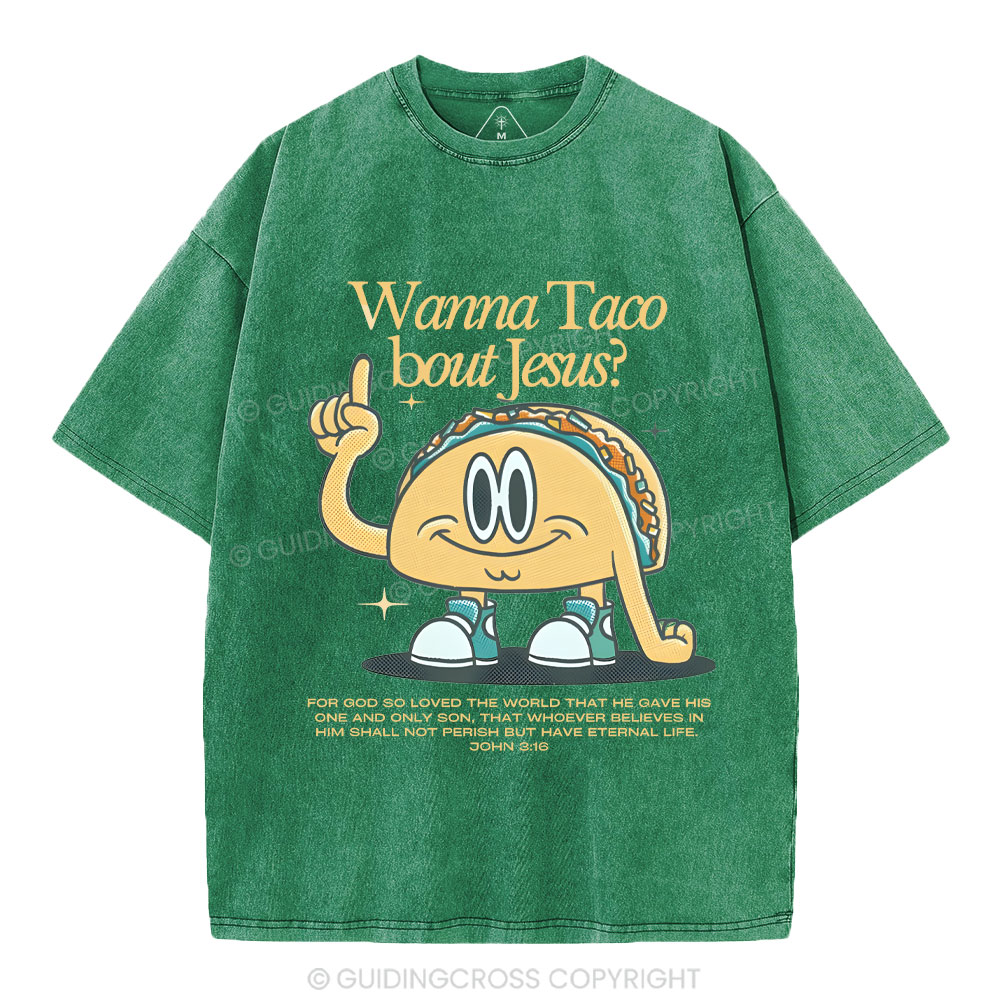 Wama Taco BOUT jesus Chrsitian Washed T-Shirt