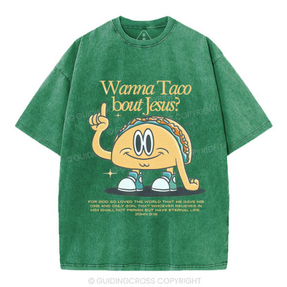 Wama Taco BOUT jesus Chrsitian Washed T-Shirt