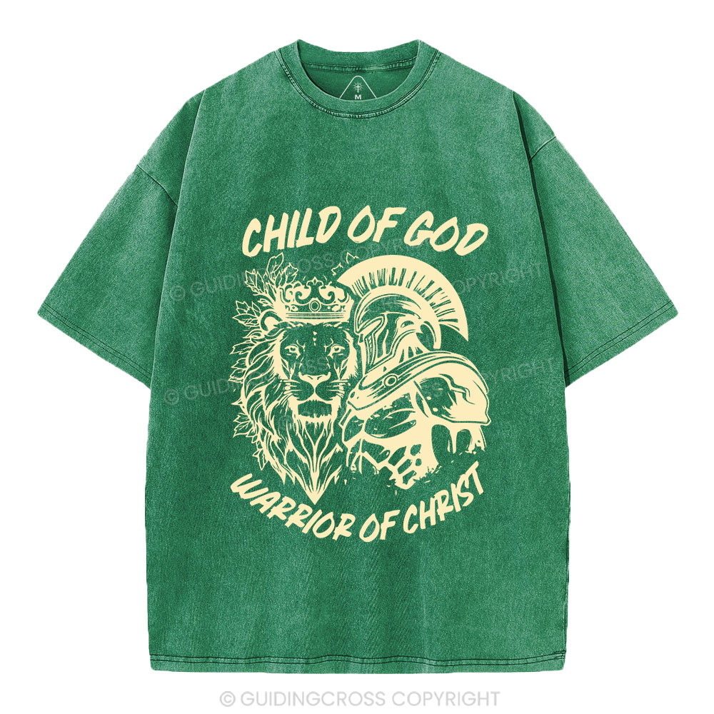 Warrior Of Christ Christian Washed T-Shirt