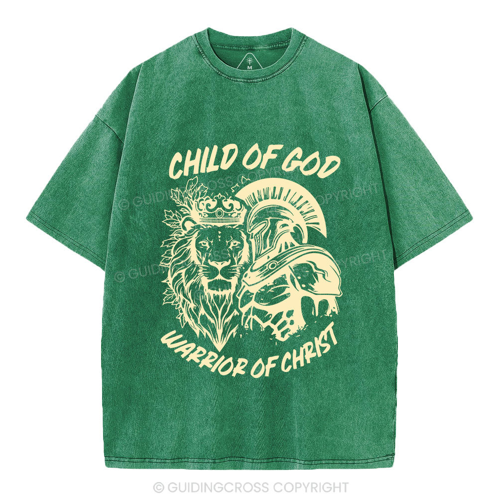 Warrior Of Christ Christian Washed T-Shirt