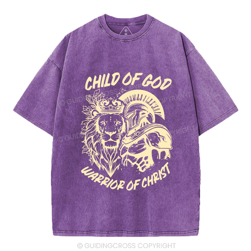 Warrior Of Christ Christian Washed T-Shirt