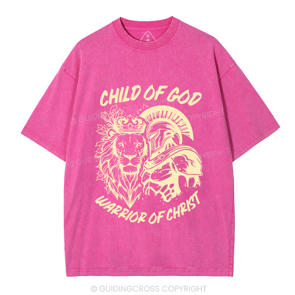 Warrior Of Christ Christian Washed T-Shirt