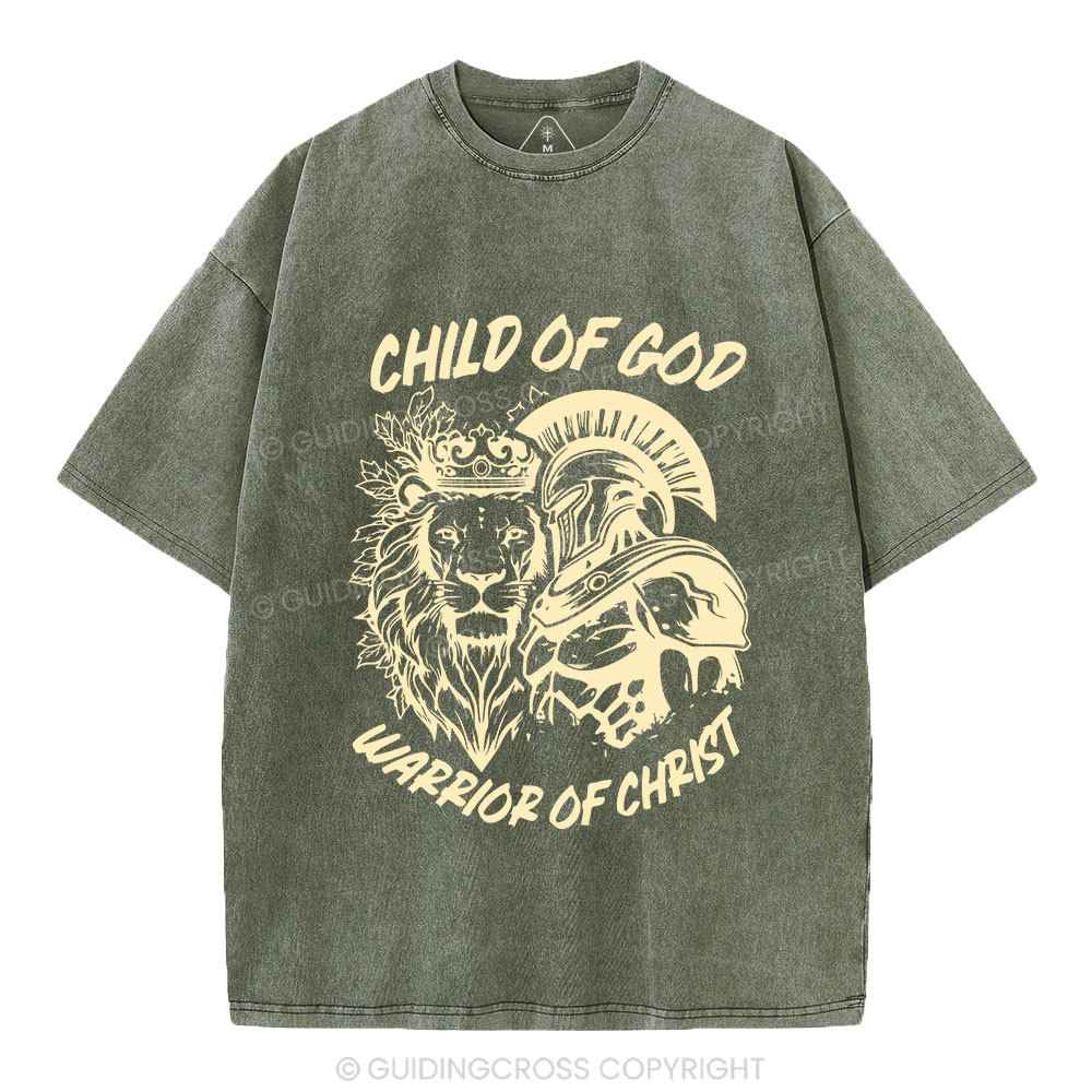 Warrior Of Christ Christian Washed T-Shirt