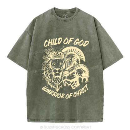 Warrior Of Christ Christian Washed T-Shirt