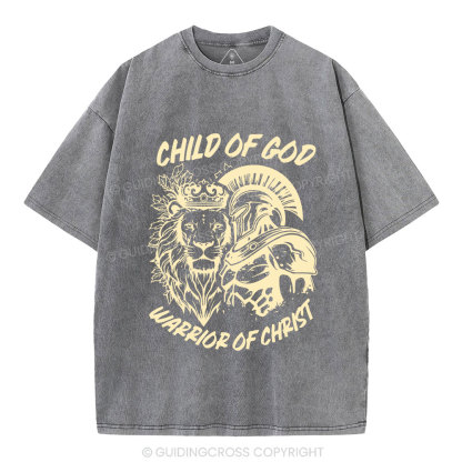 Warrior Of Christ Christian Washed T-Shirt