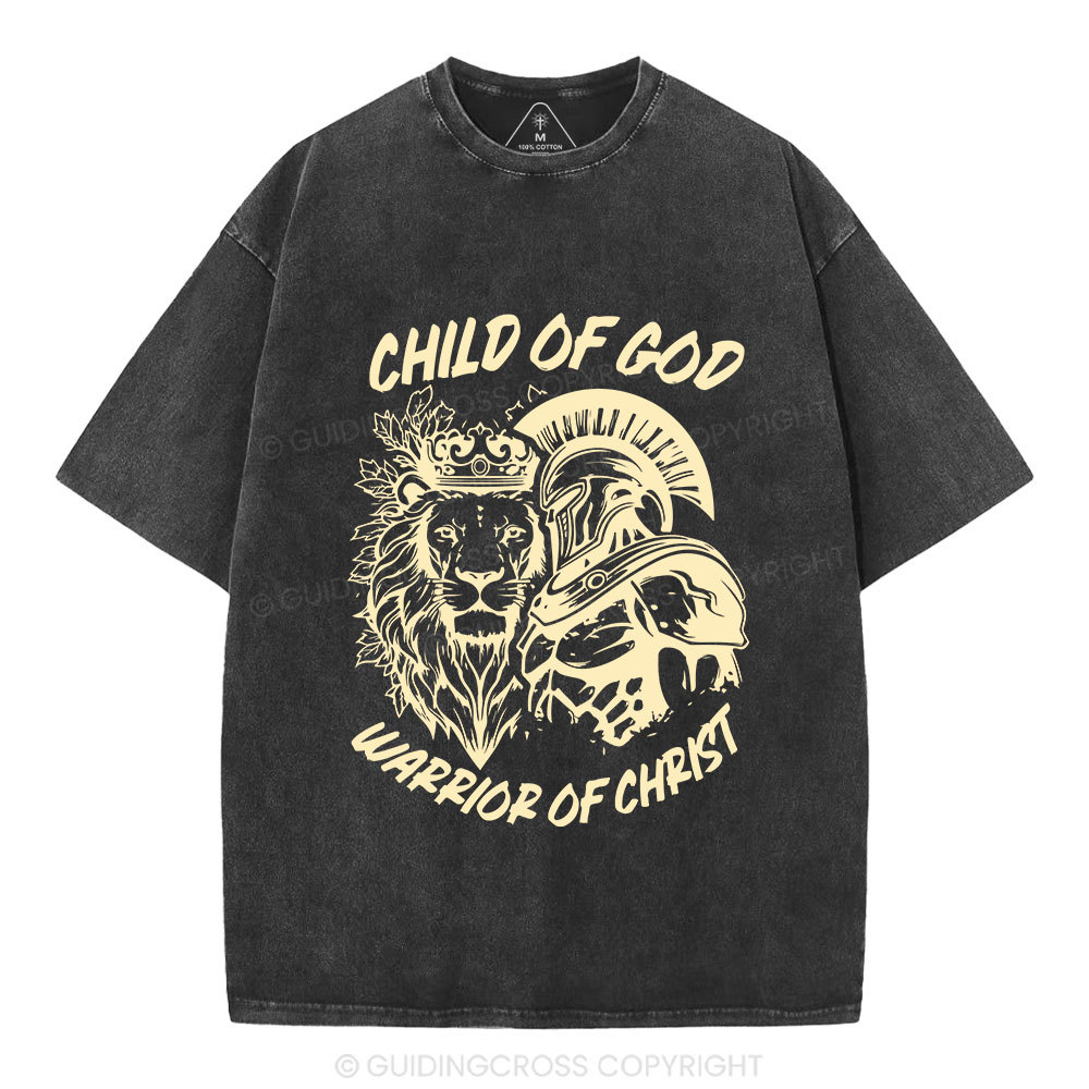 Warrior Of Christ Christian Washed T-Shirt