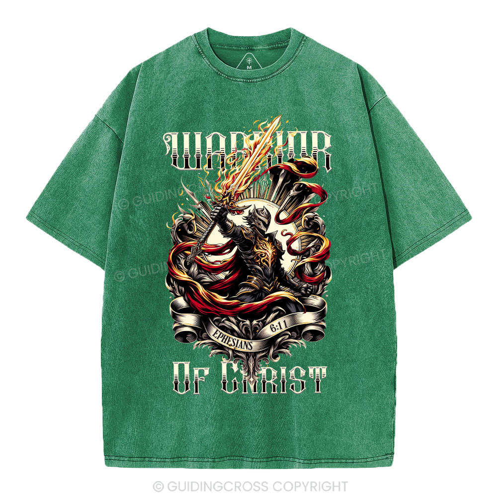 Warrior Of Christ Christian Washed T-Shirt