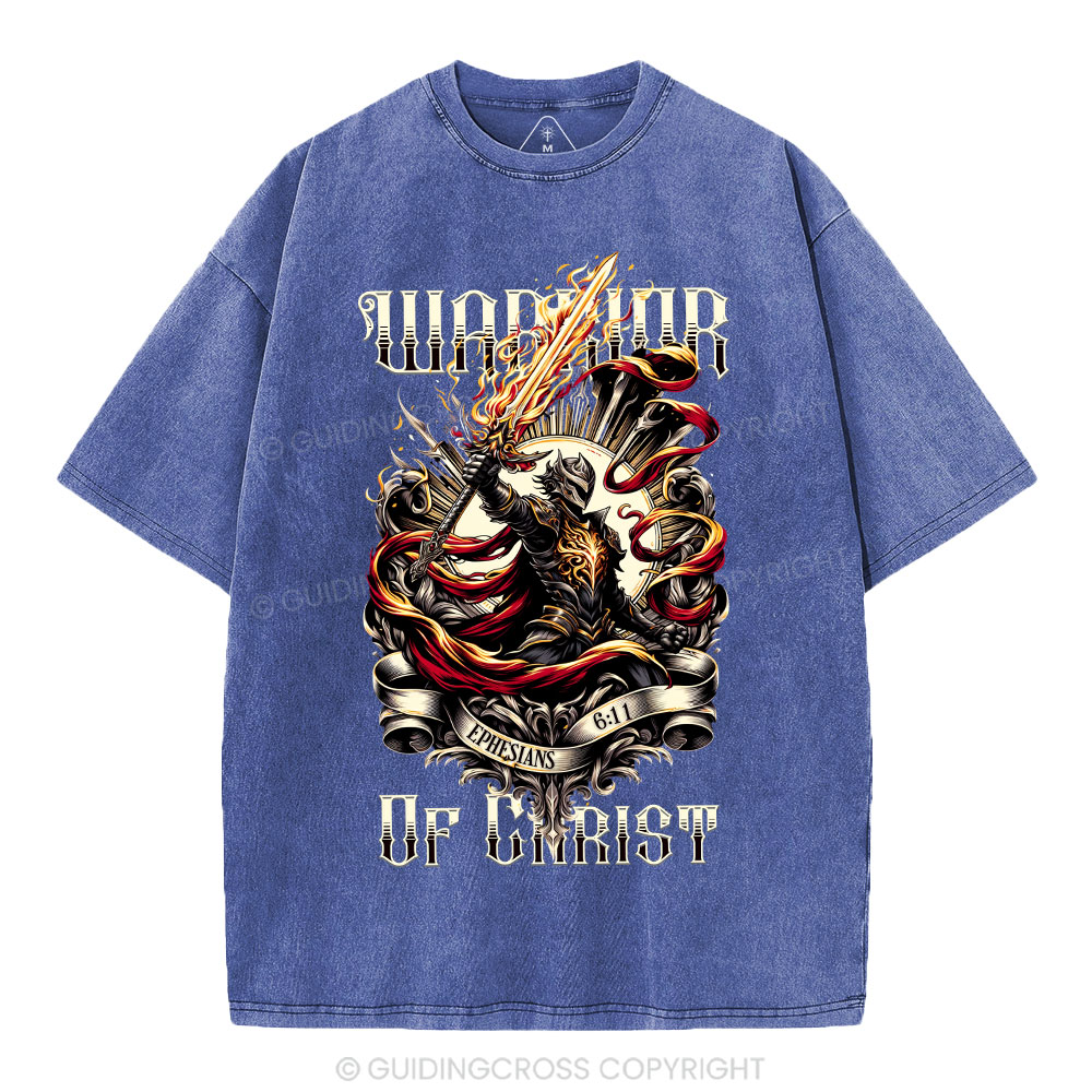 Warrior Of Christ Christian Washed T-Shirt