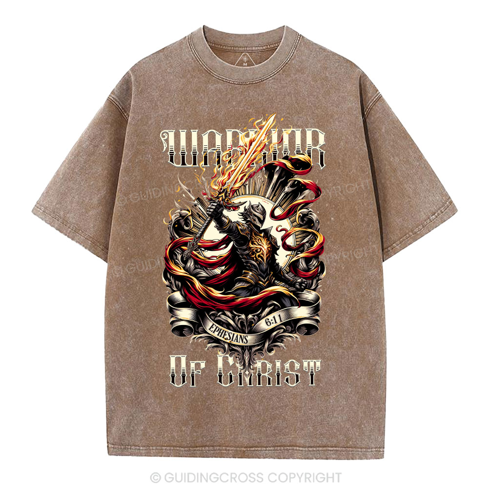 Warrior Of Christ Christian Washed T-Shirt