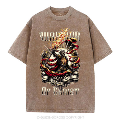 Warrior Of Christ Christian Washed T-Shirt