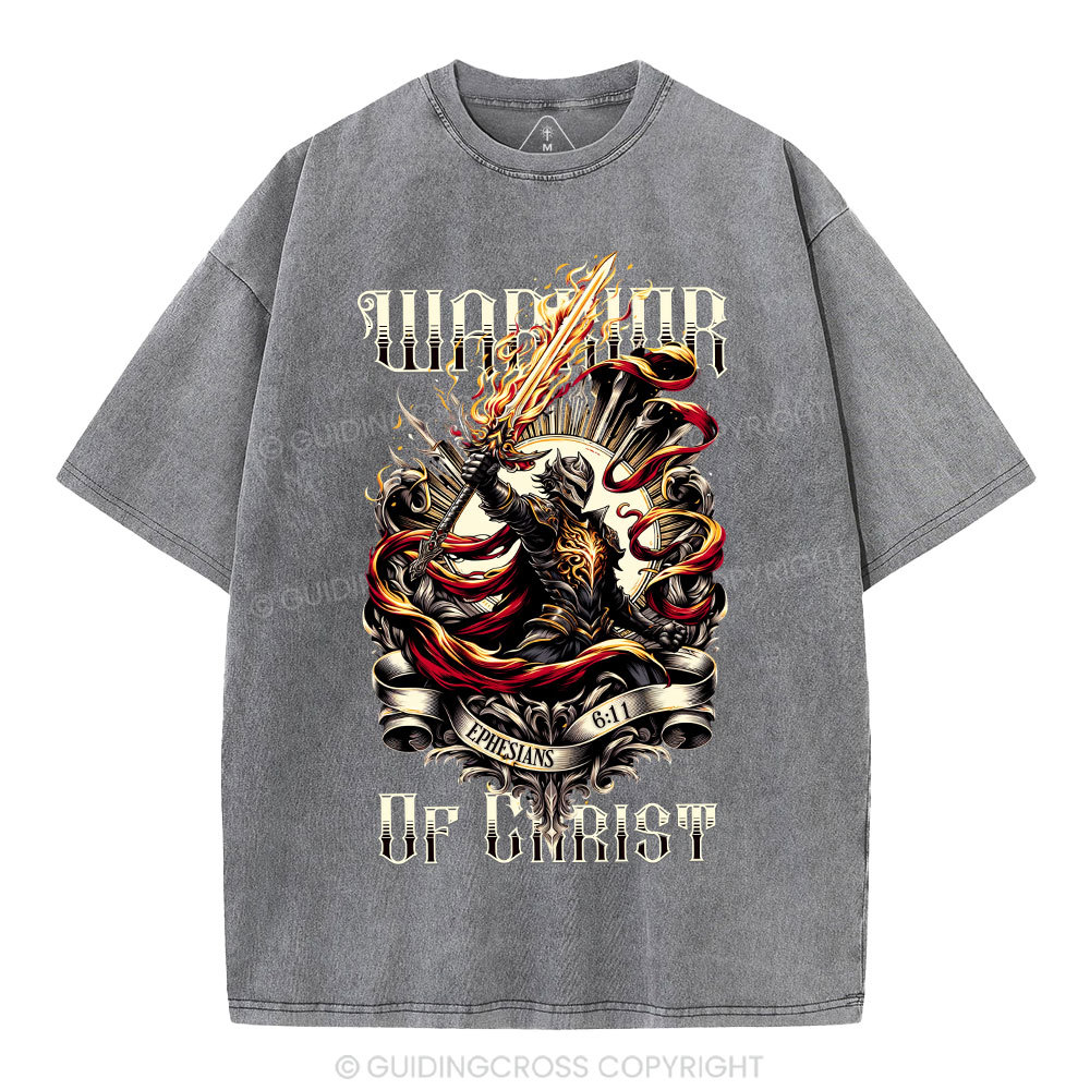 Warrior Of Christ Christian Washed T-Shirt