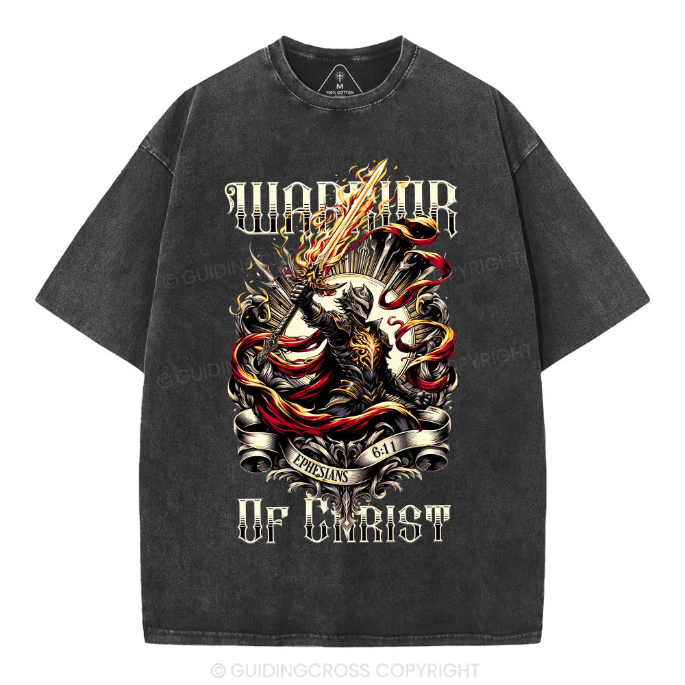 Warrior Of Christ Christian Washed T-Shirt