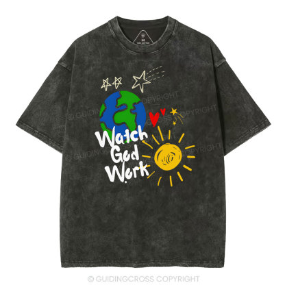 Watch God Work Christian Washed T-Shirt