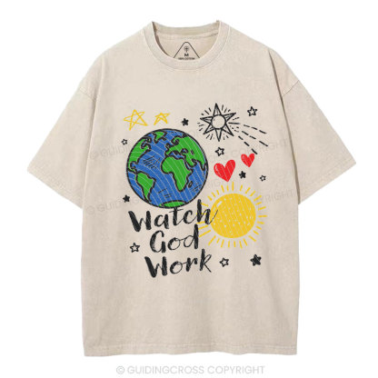 Watch God Work Christian Washed T-Shirt