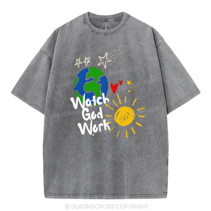Watch God Work Christian Washed T-Shirt