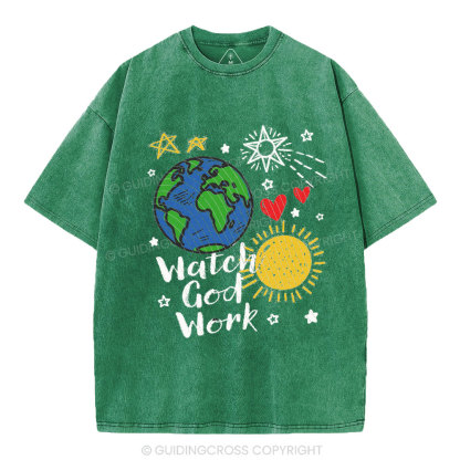 Watch God Work Christian Washed T-Shirt