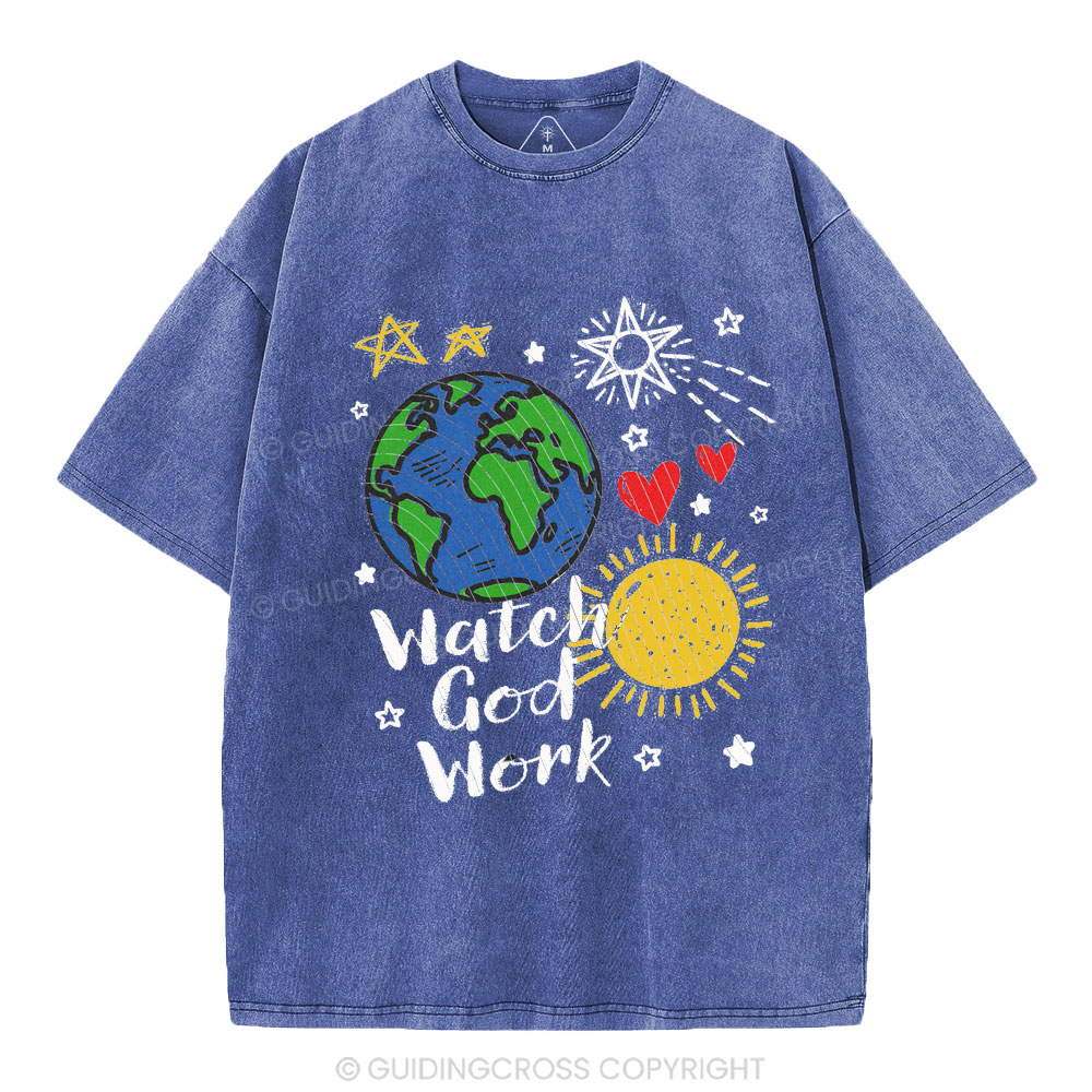 Watch God Work Christian Washed T-Shirt