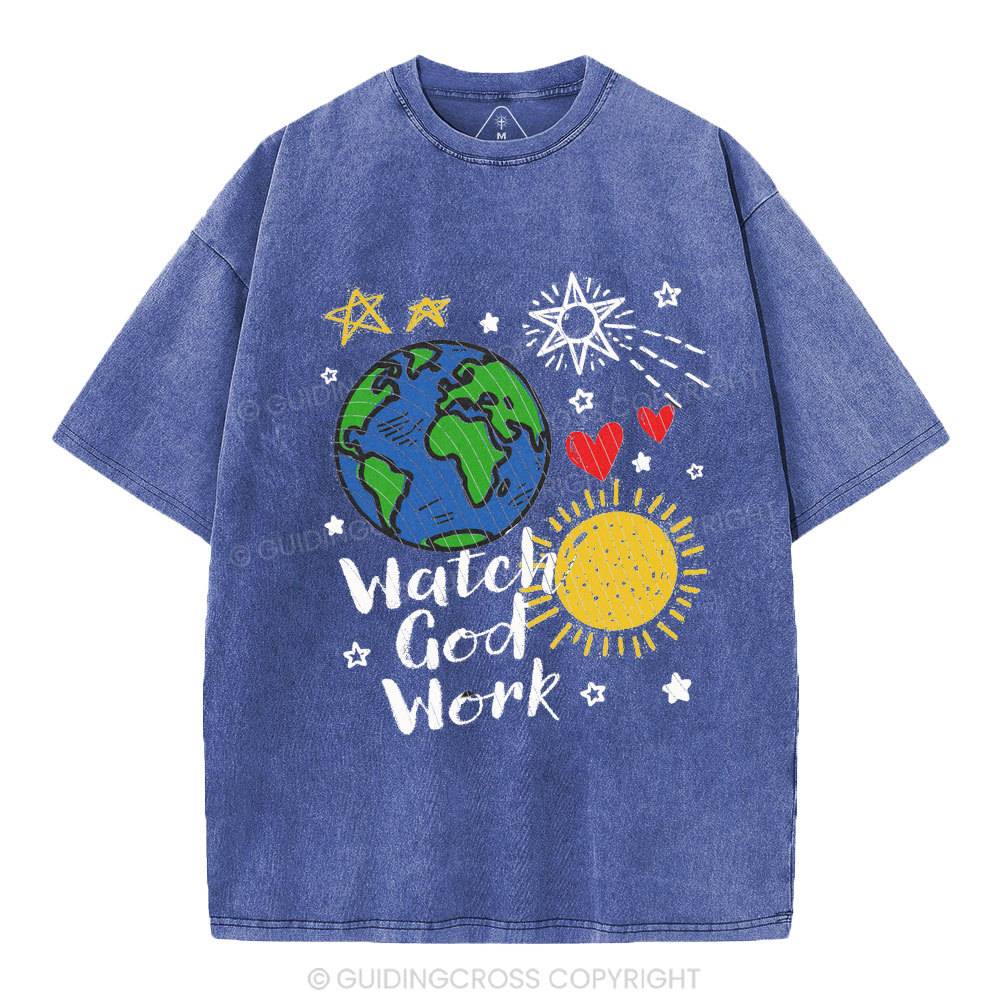 Watch God Work Christian Washed T-Shirt