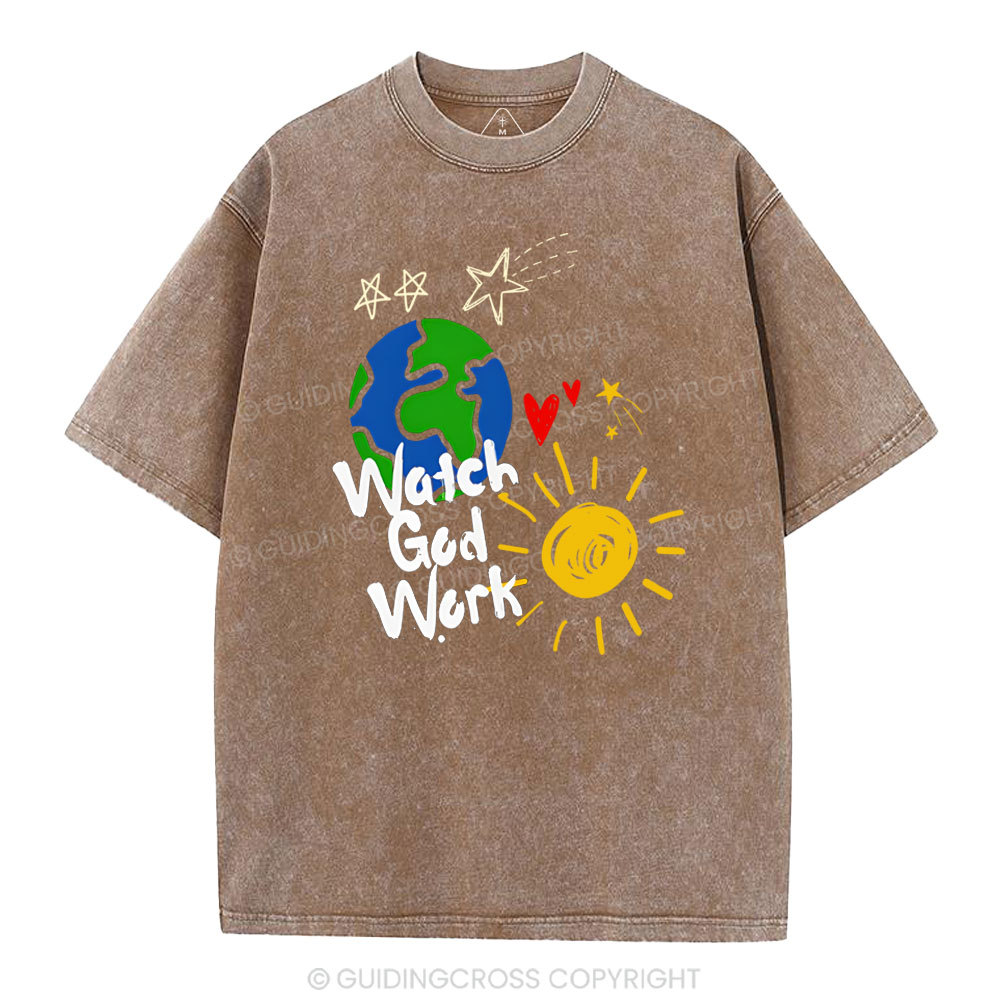 Watch God Work Christian Washed T-Shirt