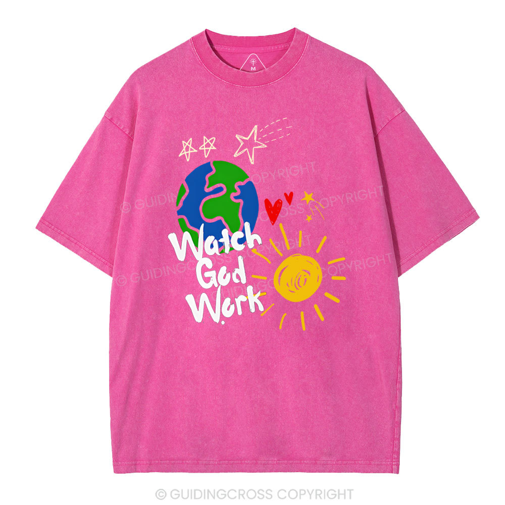 Watch God Work Christian Washed T-Shirt