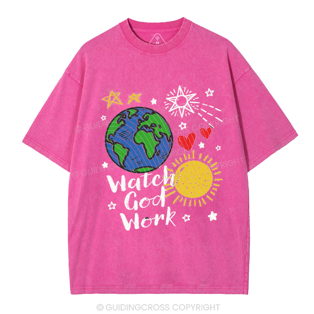 Watch God Work Christian Washed T-Shirt
