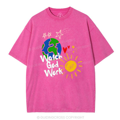 Watch God Work Christian Washed T-Shirt
