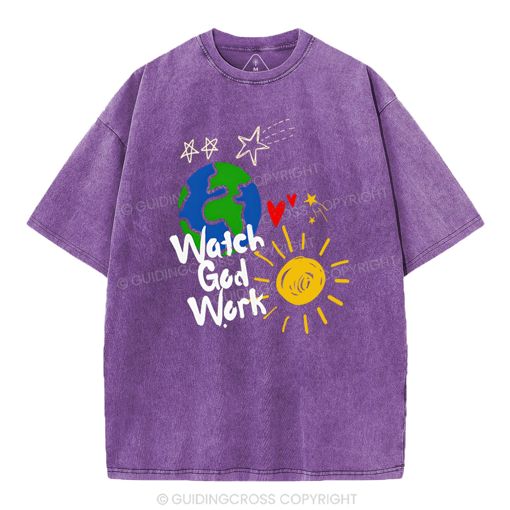 Watch God Work Christian Washed T-Shirt